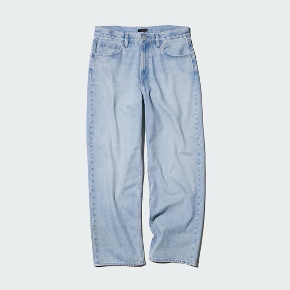 NWT Uniqlo Wide High-Rise Straight Jeans in Light Blue 30” Waist
